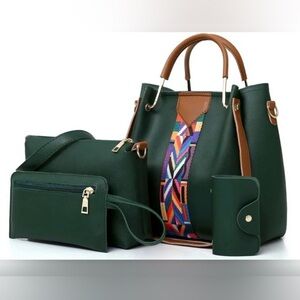 Elegant Green Tote Bag Set